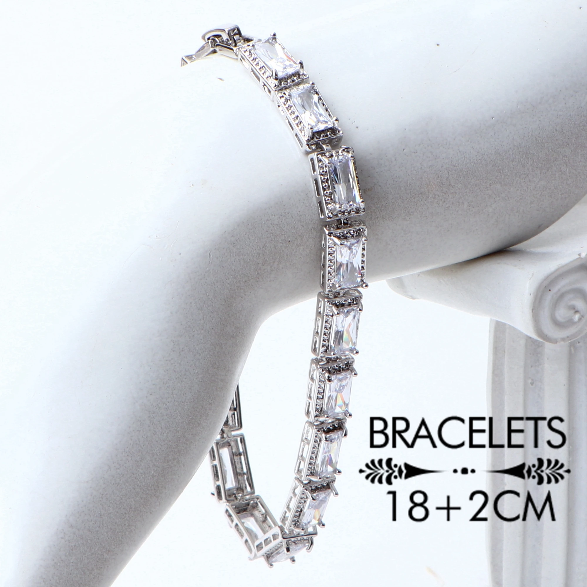 Набор свадебных украшений из серебра 925 пробы с белым цирконием серьги камнями