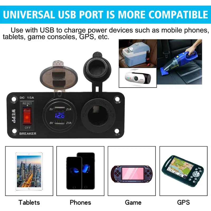 Водонепроницаемый светодиодный вольтметр 12 в 24 В для автомобиля прикуривателя с