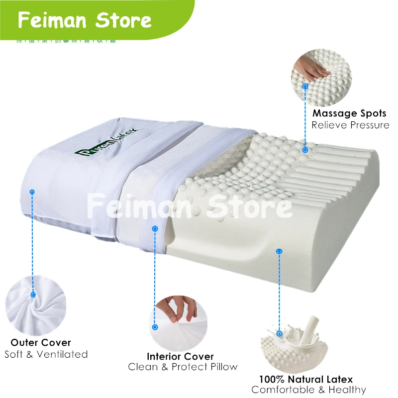 60x40 таиланд чистая подушечка из натурального латекса коррекция шеи Защита