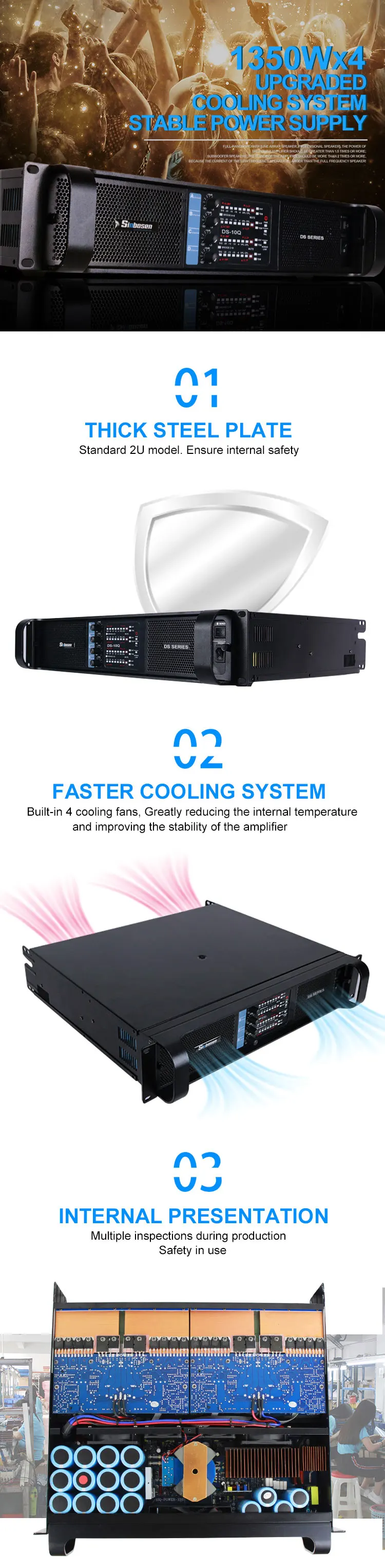 Мощность усилитель dj 2000w класса td 4 канала линейного массива DS-10Q Aoyue звук профессиональный сценический аудио