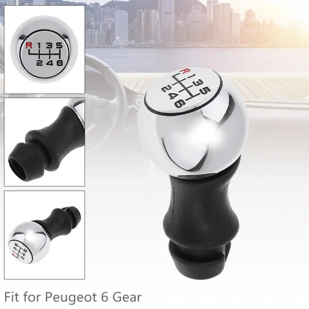 6 Speed ABS+ Metal Car Manual Gear Shift Handball Knob Accessories Fit for Peugeot 106/206/207/306 / 307 407 408 508 | Автомобили и