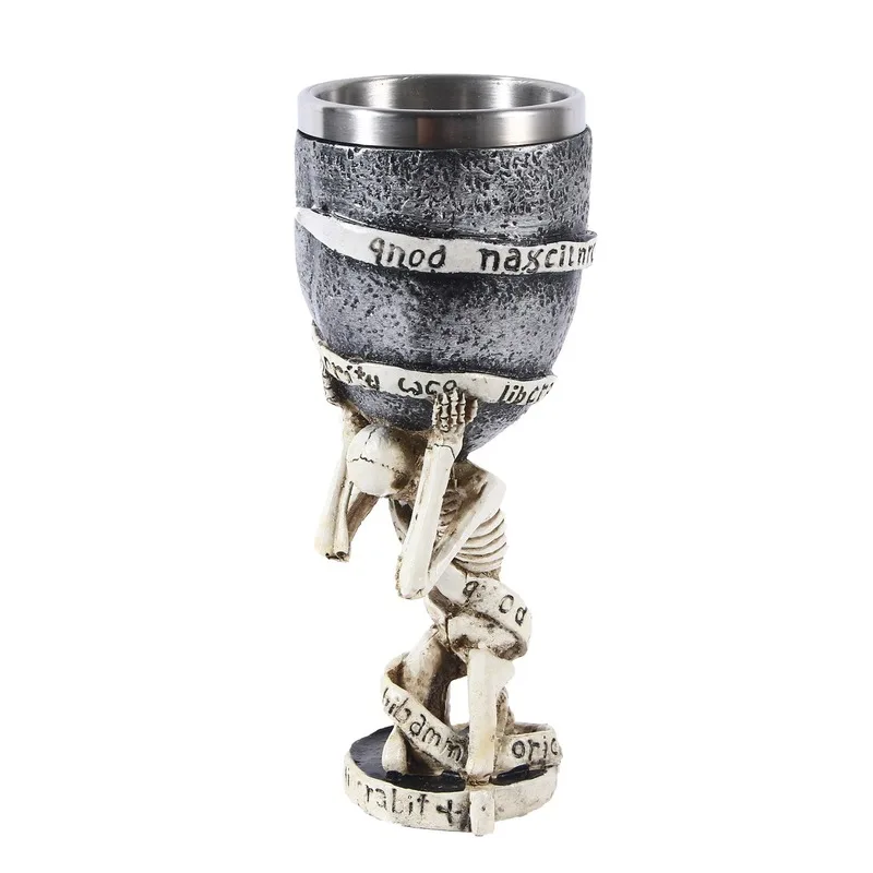 

Creative Tea Cup Resin Skull Beer Mug Personality Antique Painted Wine Glass Wine Glass
