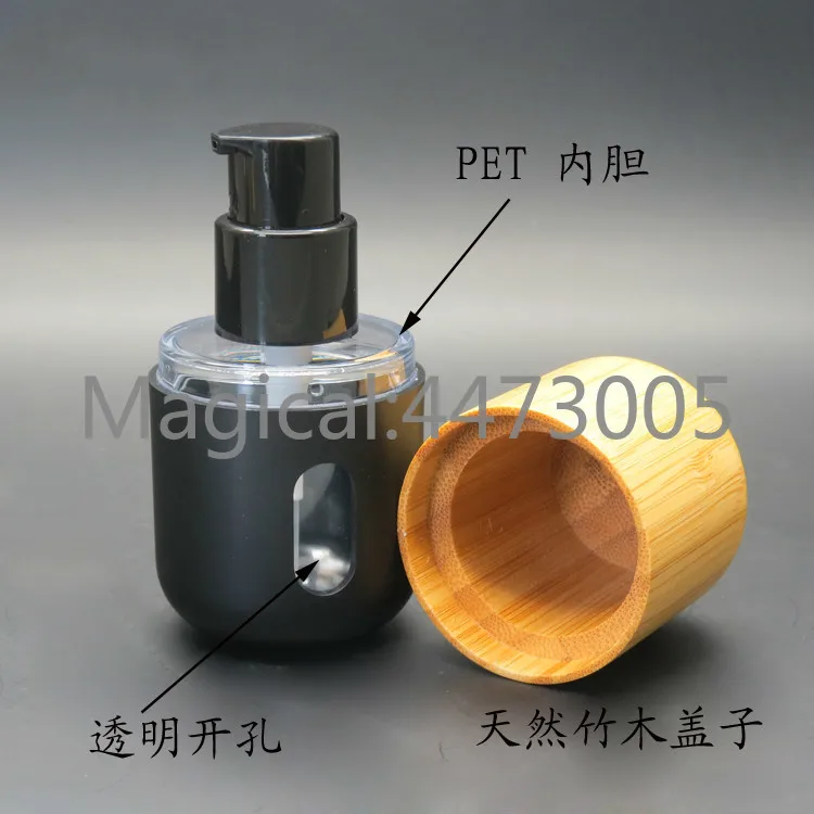 10 шт./лот 30 мл многоразовая портативная бутылка для лосьона с бамбуковой крышкой |
