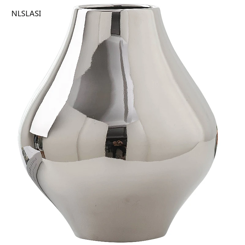 

European Ceramics Flower Vase Dried flower arrangement Ornaments Office desktop flower pot Home living room Decoration