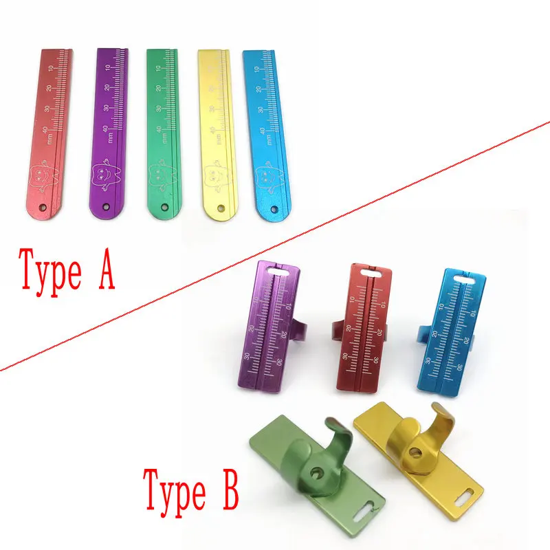 1Pc Colorful Aluminium Dental Endo Rulers Span Measure Scale Endodontic Finger Rulers Dentist Tools Materials