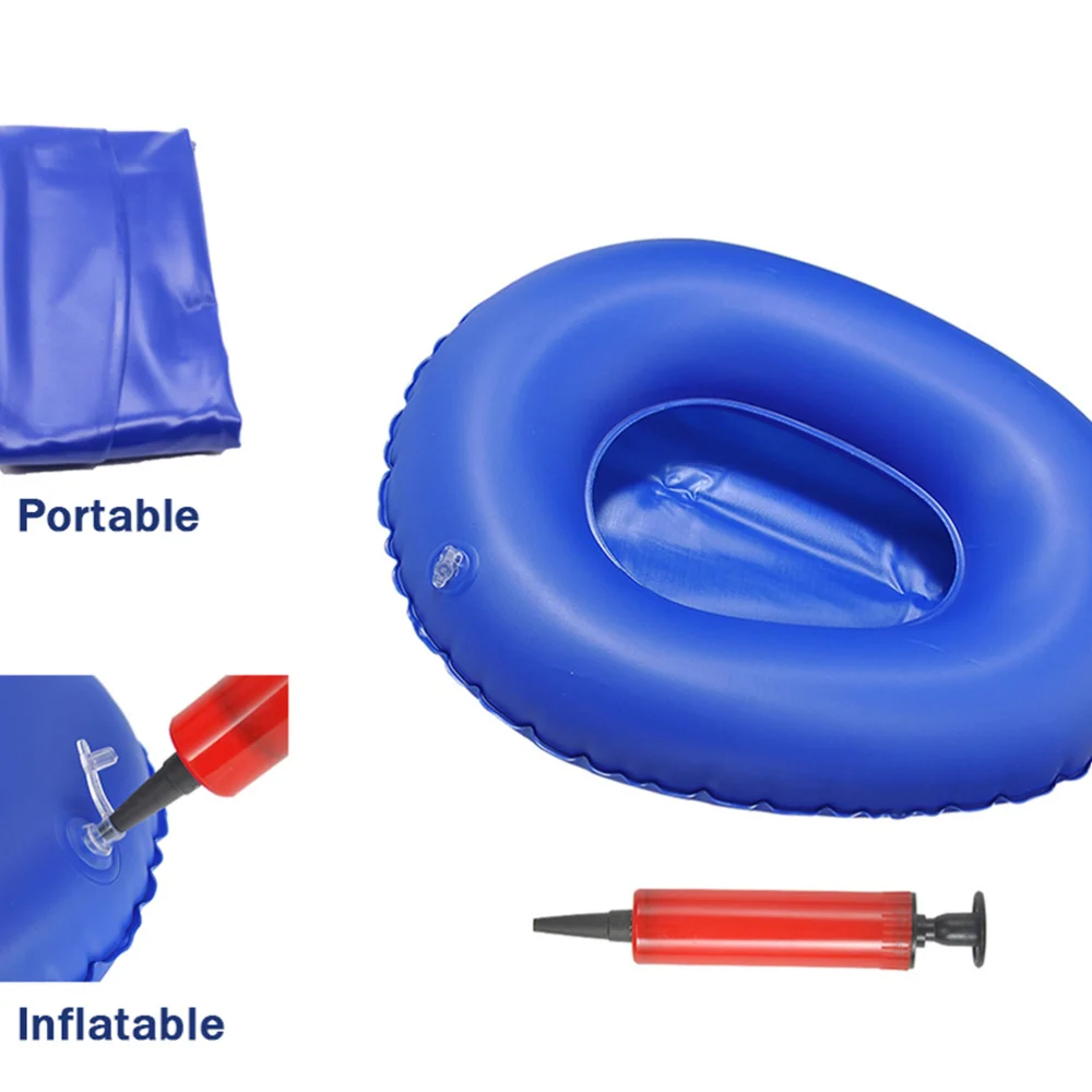 

2pcs Professioanl Air Inflation Bedpan Portative Chair Potty for The Aged Men with Inflator