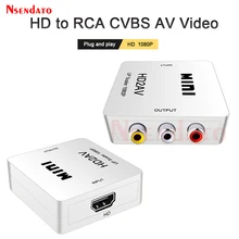 HDMI To RCA AV/CVSB L/R HD 1080P HDMI2AV วิดีโอสำหรับ NTSC PAL เอาต์พุต HDMI To AV Scaler Switch
