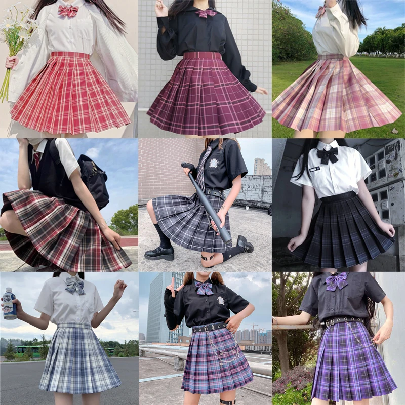 

YBYR Summer Women Skirts 2021 High Waist Korean Style Pleated Skirts for Girls Cute Sweet Ladies Plaid Mini Skirt Harajuku Kwaii