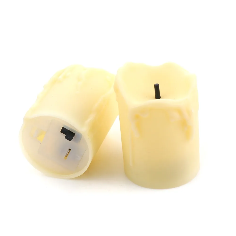 2 шт. 6*5 см беспламенный светодиодный аккумулятор в форме свечи разноцветная