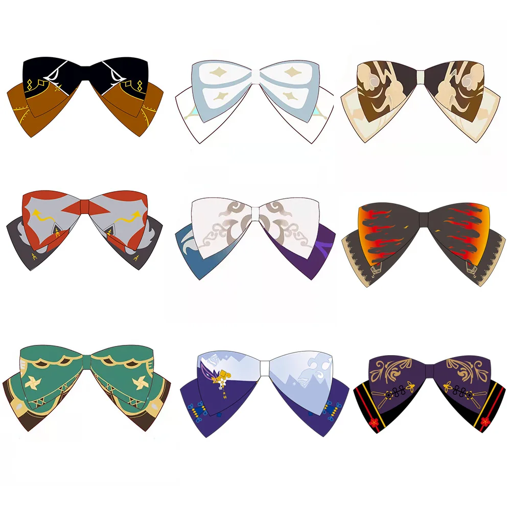 

New Genshin Impact Cosplay Bowknot Hair Ring Clip Venti Klee Xiao Sucrose Lumine Noelle Fischl Kaeya Fashion Accessories Gifts