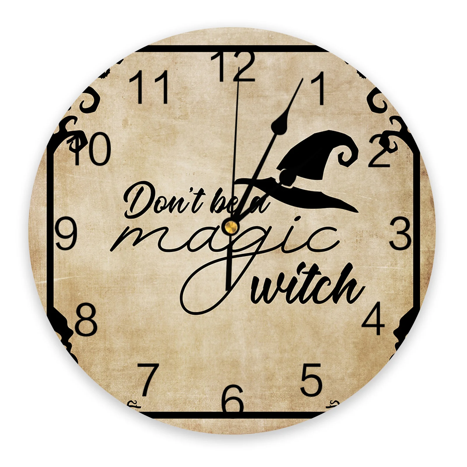 

Halloween Witch Hat Wall Clock Bedroom Silent Wall Digital Clock Living Room Decor Wall Clock Modern Design