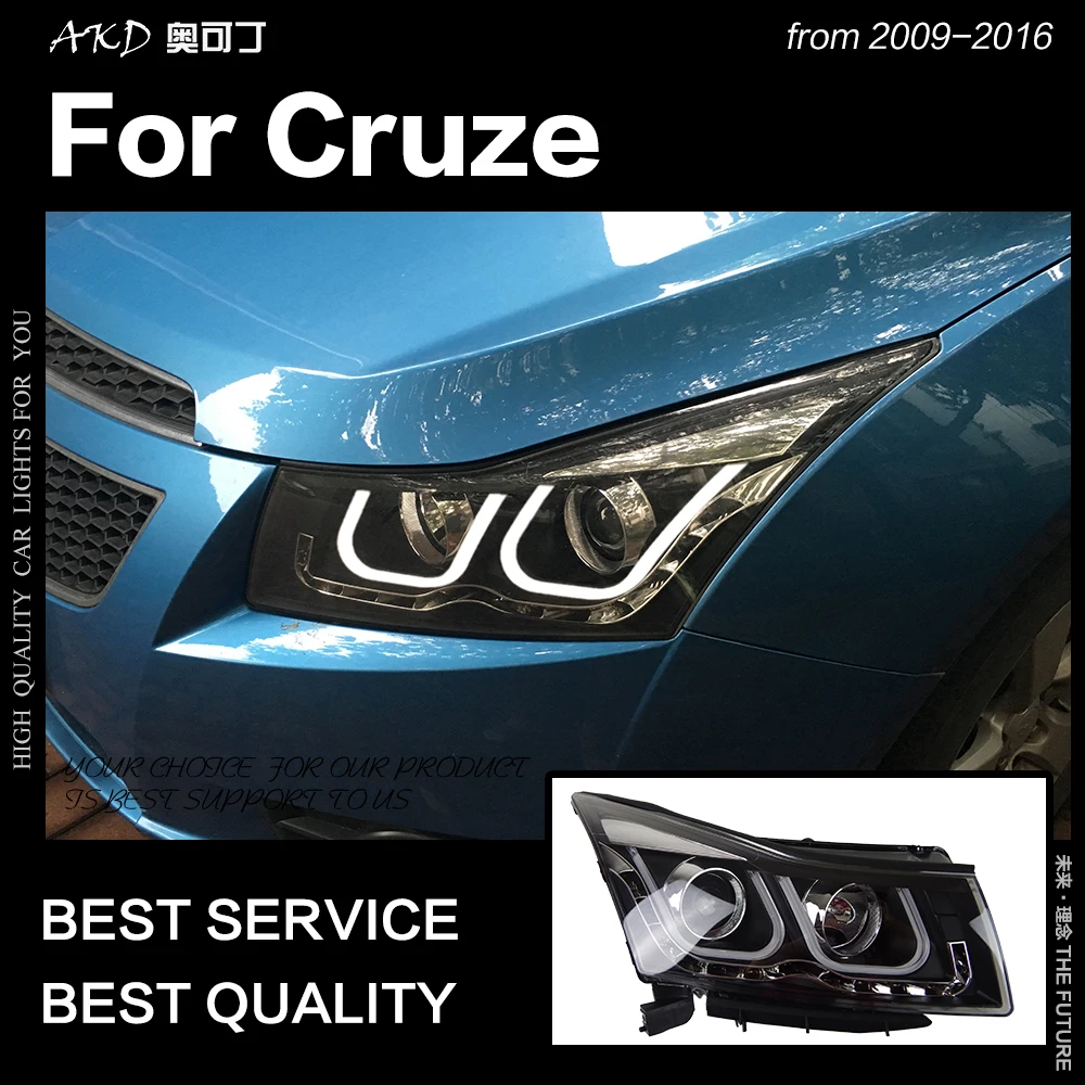 AKD автостайлинг фары для Chevrolet Cruze 2009 2016 светодиодный ные DRL Hid Биксеноновые