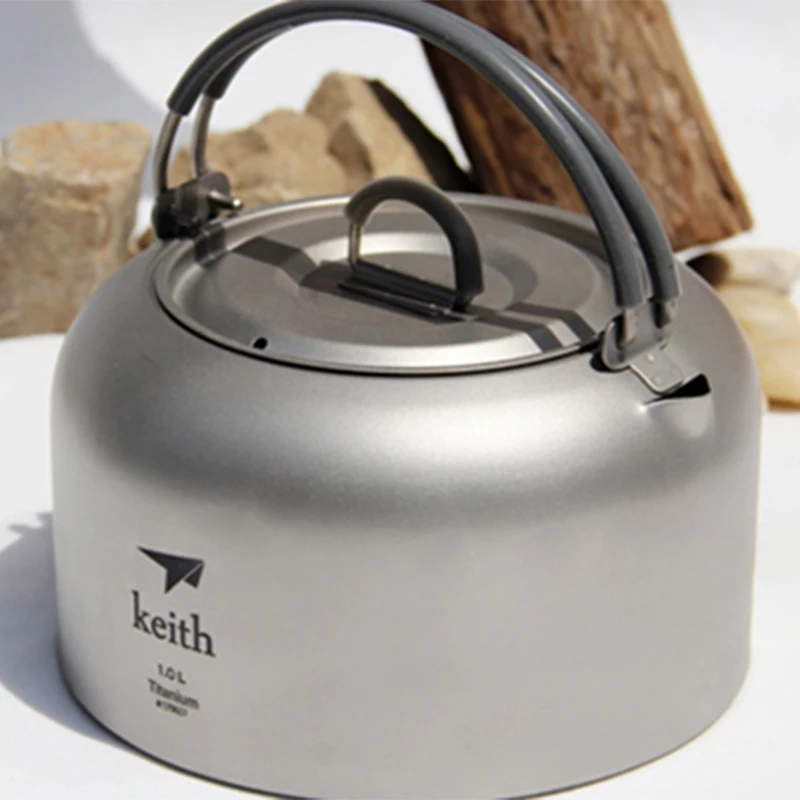 売る 1Lキースキャンプケトル屋外コーヒーケトルキャンプチタン食器走行調理器具屋外ピクニックセットTi3901