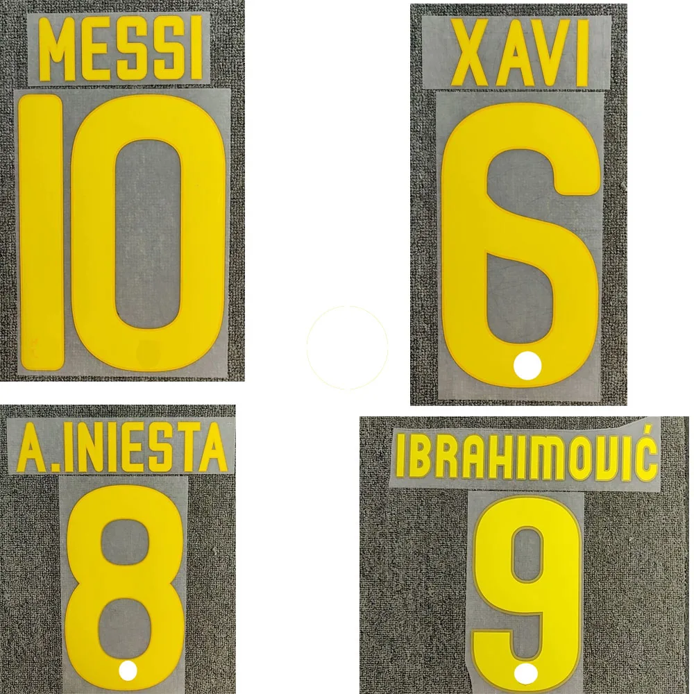 2011 2012 Ibrahimoic Nameset Xavi Месси A.Iniesta печать утюгом на теплопередающих