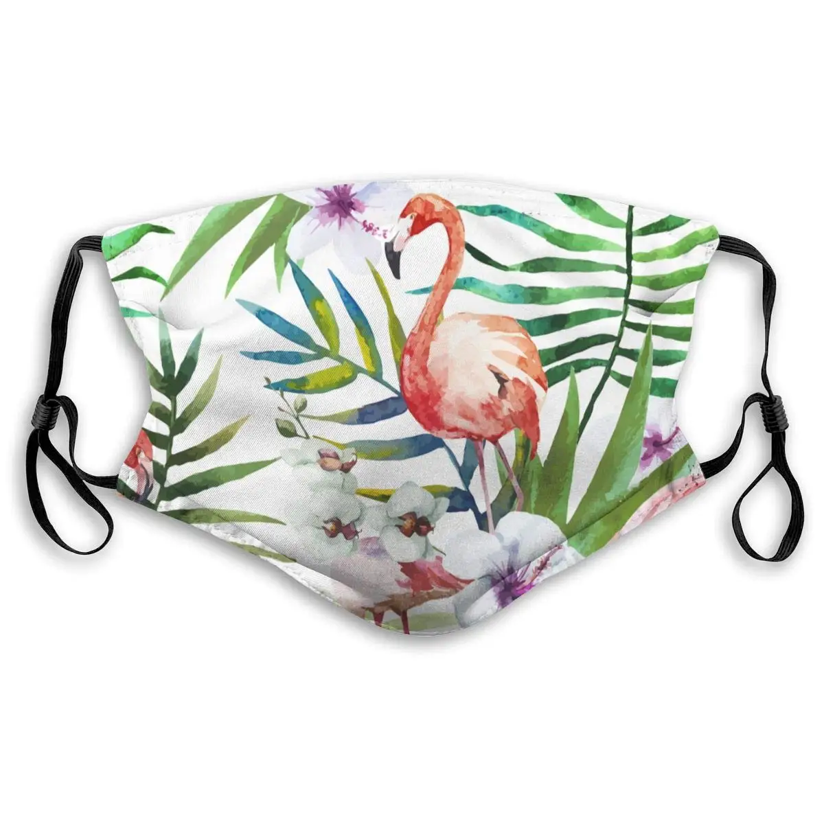 

Flamingos,Watercolor,Tropics Pattern Unisex Anti-Pollution Mask Dust Mask with Filter Mask Black