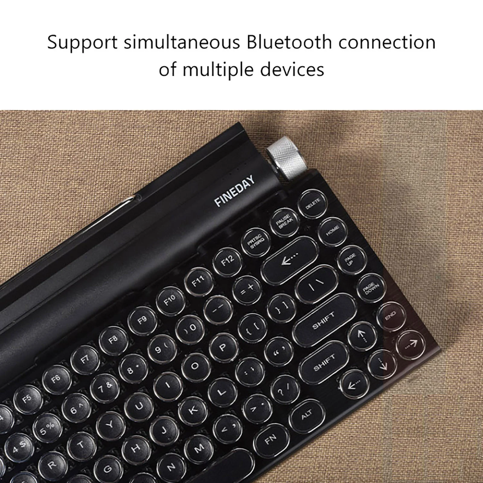 

Retro Mechanical Keyboard Dot Typewriter Wireless Bluetooth Keyboards 83keys Computer Keyboards For PC Laptop Gaming Keyboards