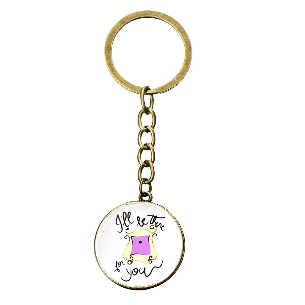 Style 29 SONGDA Newest Friends TV Show Keychain 25th Anniversary Series Cartoon Fun Pattern Glass Dome Pendant Key Chain for Good Friend - Цвет: Style 29