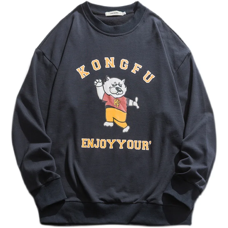 

2021 Japanese college wind small fresh sweatshirt cartoon print lovers round collar jacket loose art long sleeves