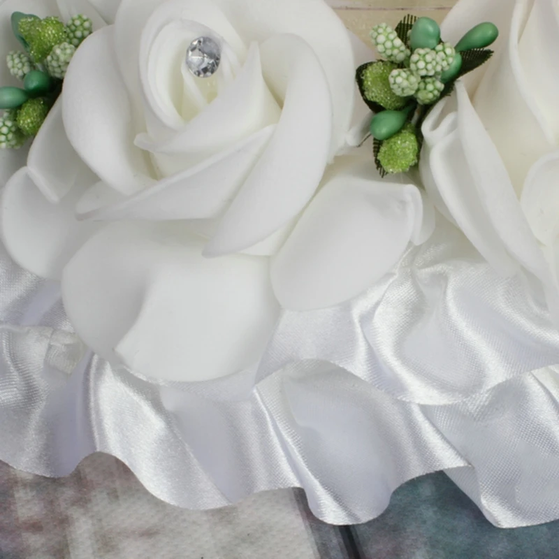 

Ring Box Leaves Flower Cushion Pillow Decoration Wedding Jewelry Gifts Romantic