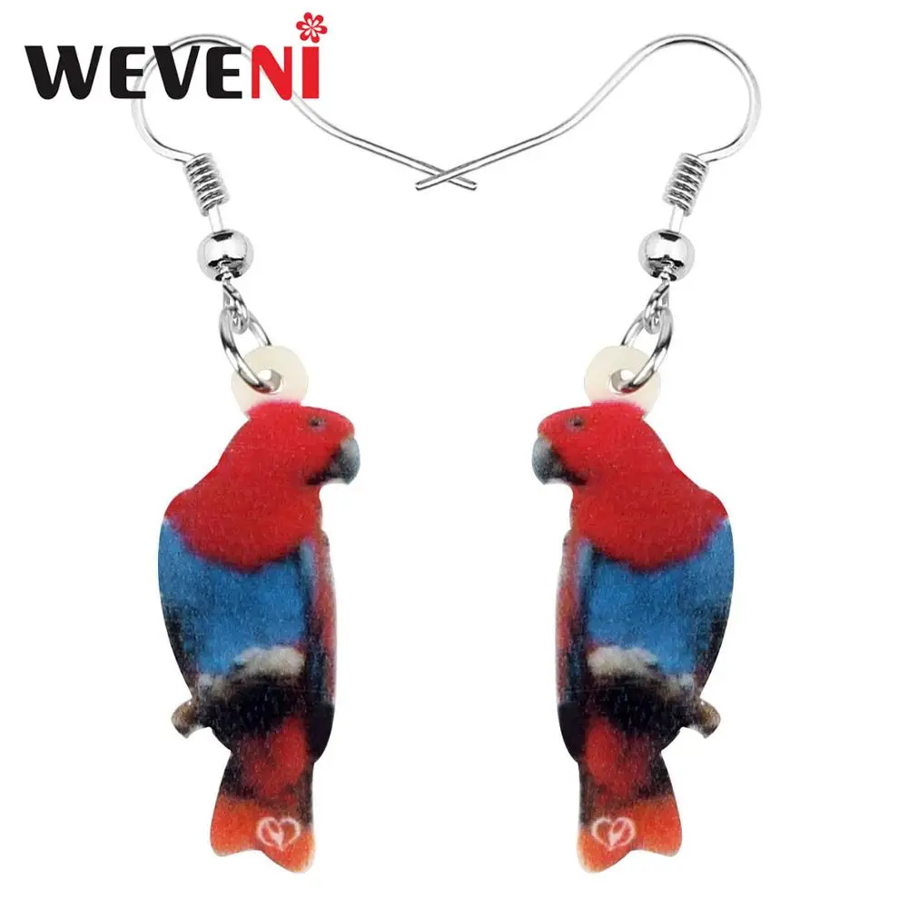 WEVENI акриловые серьги с птицами и попугаями Висячие капли новые модные украшения