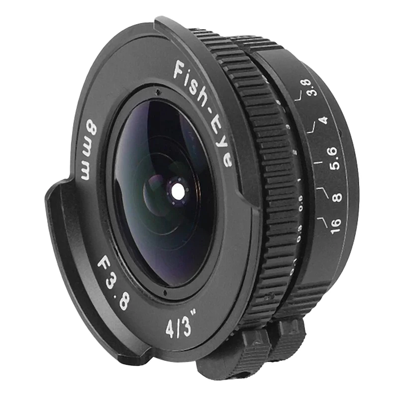 Объектив камеры 8 мм F3.8 C Port широкоугольный ручной объектив Ирис + M4/3 адаптер для