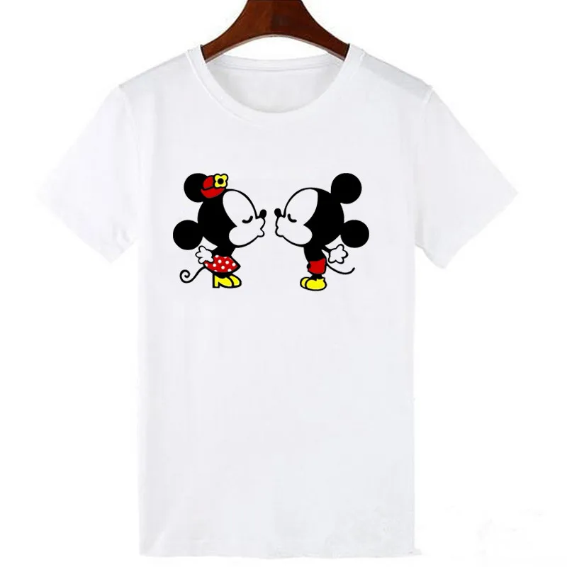 Женская футболка с принтом Поцелуй мыши в Корейском стиле Повседневная