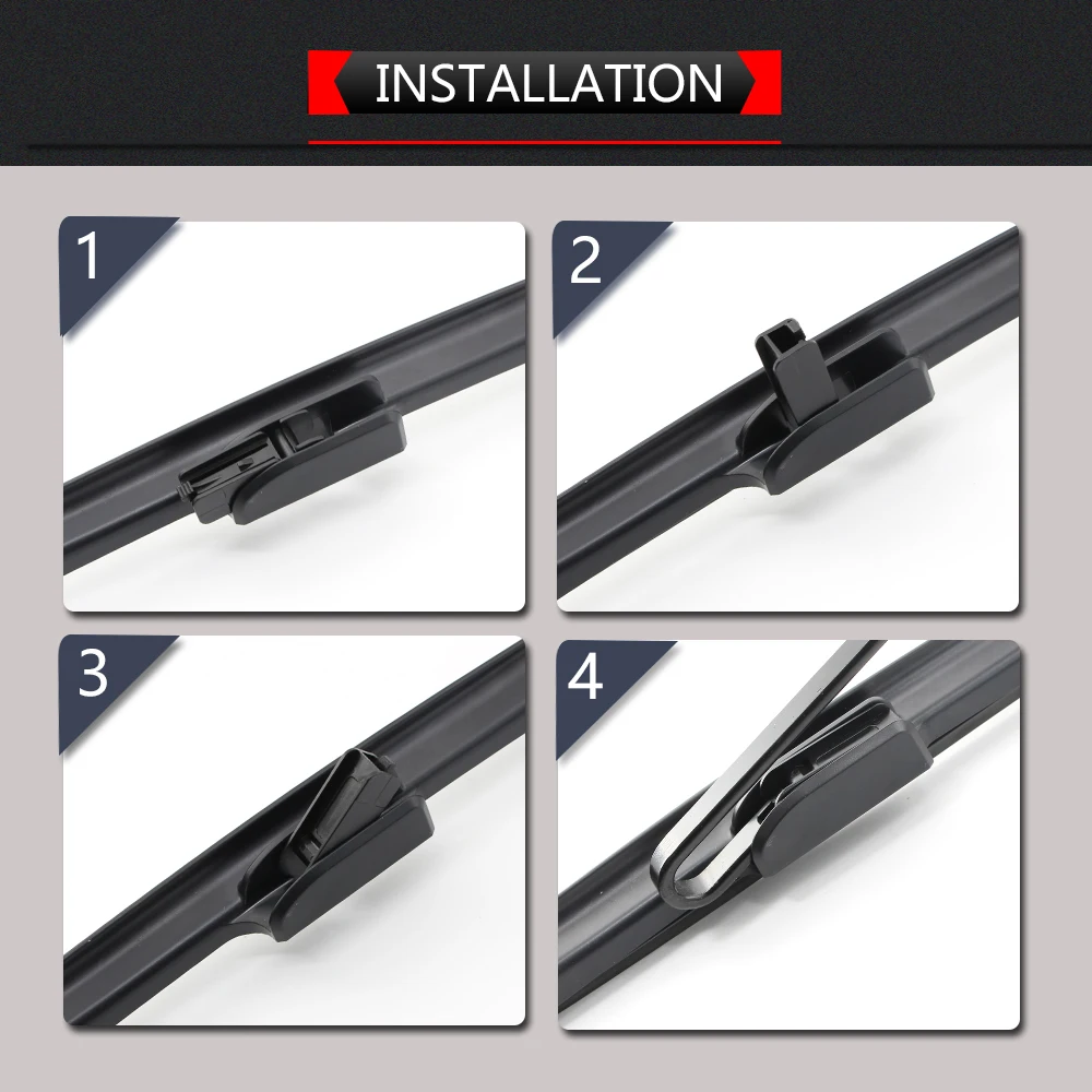 

Car Wiper Blade Universal Side U Hook 14"16"17"18"19"20"21"22"24"26" Windscreen Windshield Rubber Wipers Auto Accessories 1PCS