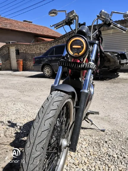 Мотоцикл Cafe Racer Bobber 6 5 дюймов светодиодная фара Янтарный Белый с крепежным