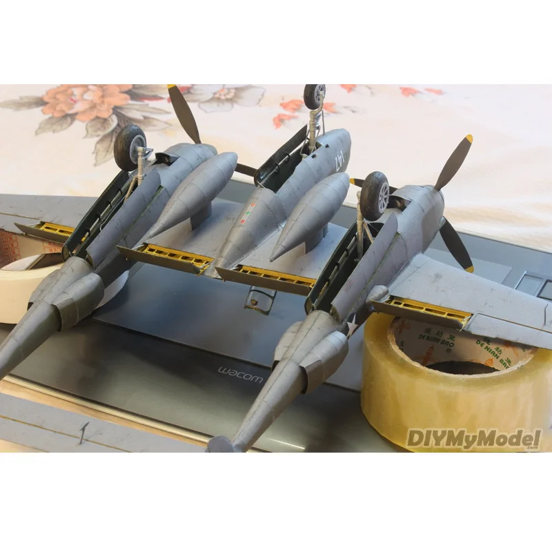 Modelo de papel de tarjeta para adulto, P-38G estadounidense, caza rel&aacute;mpago, papercraft, escala 1:33, avi&oacute;n militar, trabajo Manual, nuevo de 2020-5