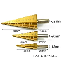 3 pcs metric spiral flute the hole cutter pagoda shape 4 12 20 32mm hss to cone drill set hss to step sharpen