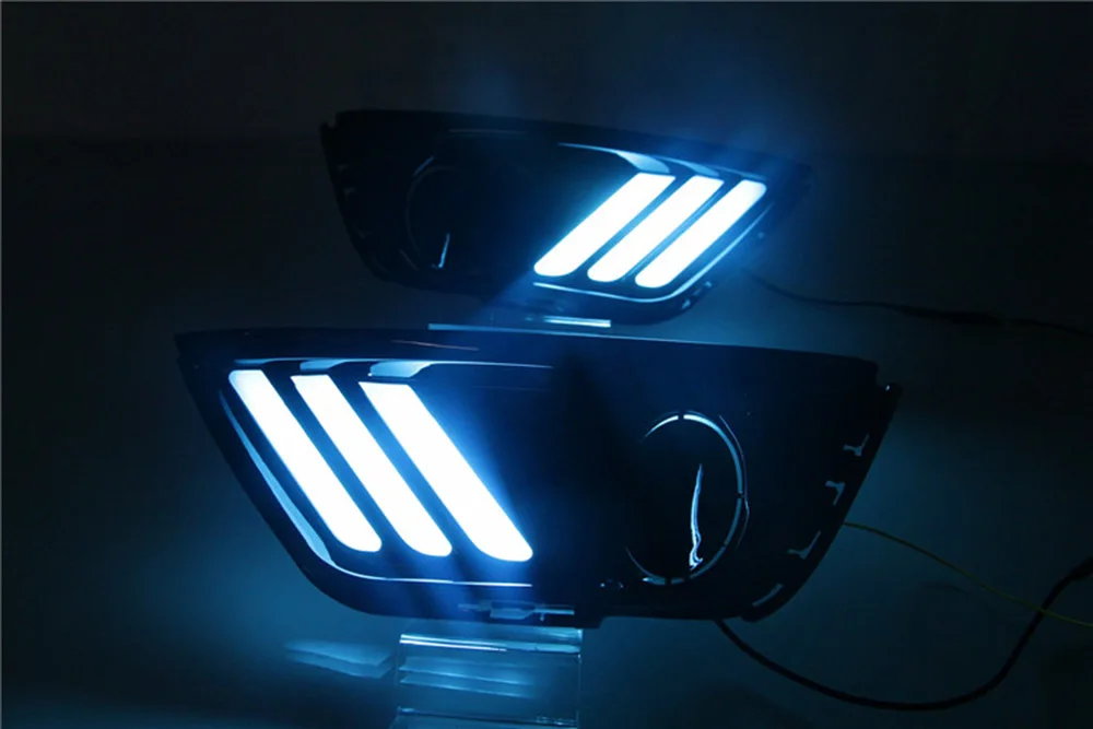 1 комплект, Автомобильный светодиодный светильник DRL с желтым сигналом, релейный светильник дневного света, Дневной светильник для Jeep Compass