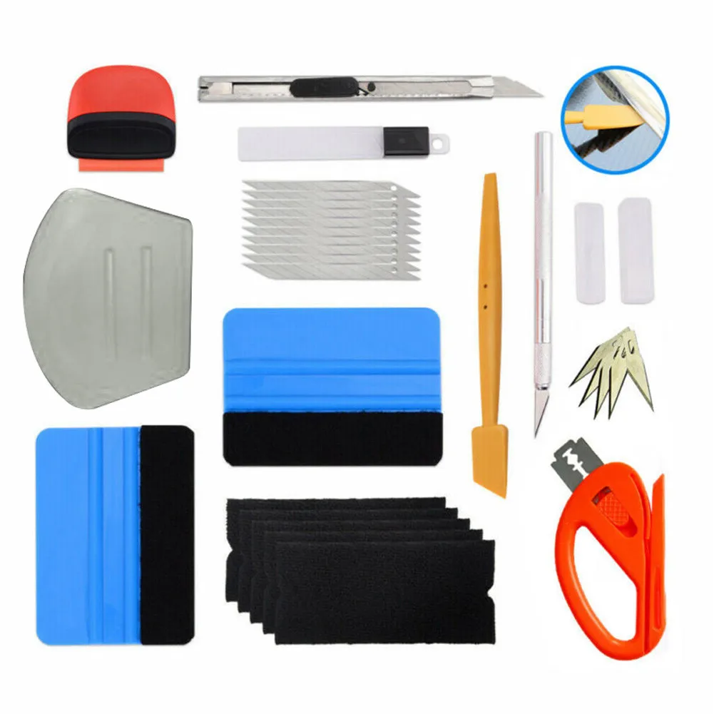 

Car Vinyl Film Wrapping Tools Car Sticker Film Scraper Kit Auto Felt Squeegee Scraper Set Knife Decal Plaste Accessories