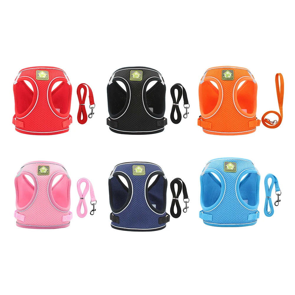 Шлейка-жилет для собак регулируемый сетчатый ремешок из мягкого нейлона