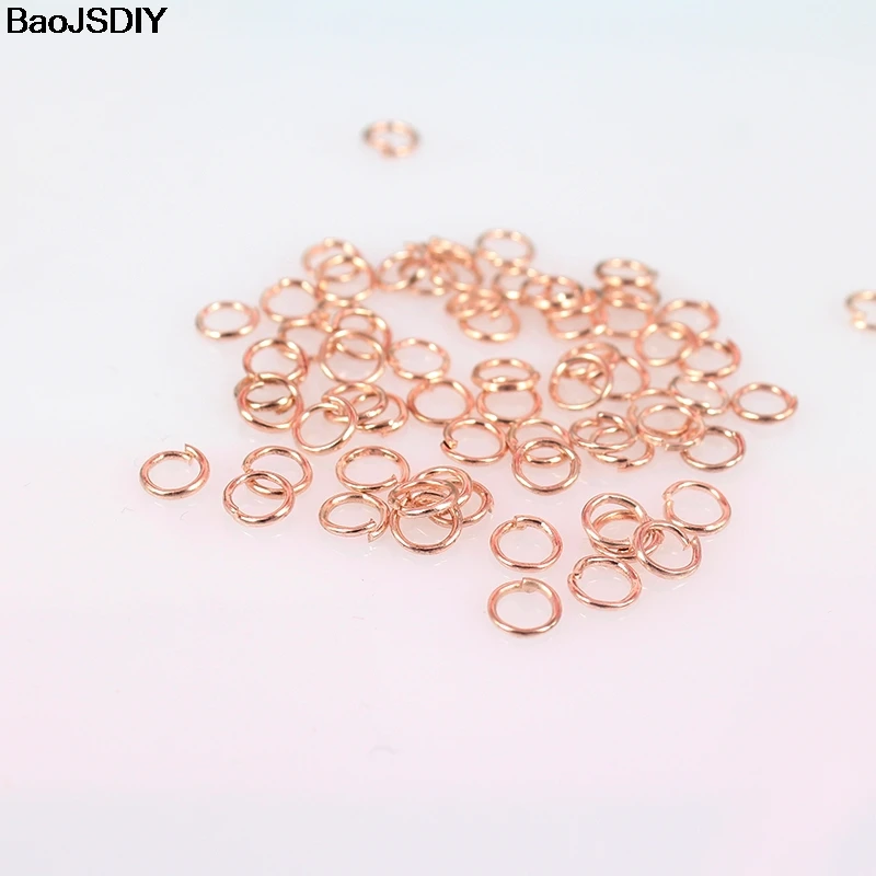 Rose gold T12973) 3 мм 4 мм 5 мм 6 мм 7 мм 8 мм 10 мм 12 мм 14 мм 16 мм 20 мм круглые железные кольца с одной петлей Diy фурнитура - Цвет: Rose gold