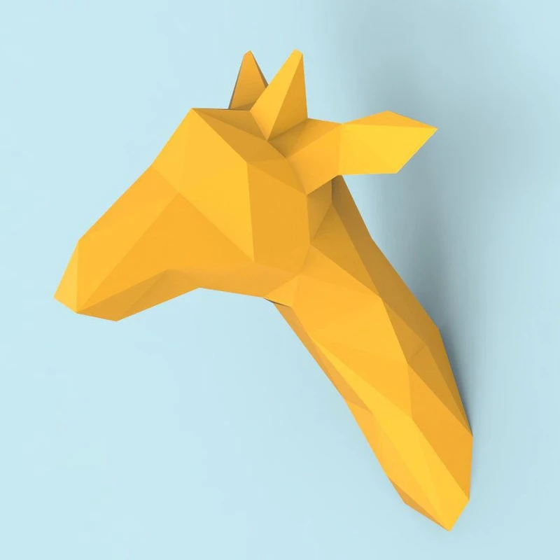 

40CM High Giraffe Head 3D Paper Model DIY Handmade Paper Sculpture Modern Art Wall Decoration Crafts for Living Room Home Decor
