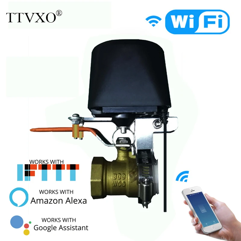 Wifi технологичный клапан система домашней автоматизации клапан управления для газа или воды Голосовое управление работа с Alexa Echo Google Home IFTTT
