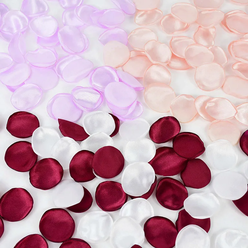 200Pcs New Artificial Silk Rose Petals Satin Petals Silk for Marriage Wedding Party Decorations Event Anniversary Decor