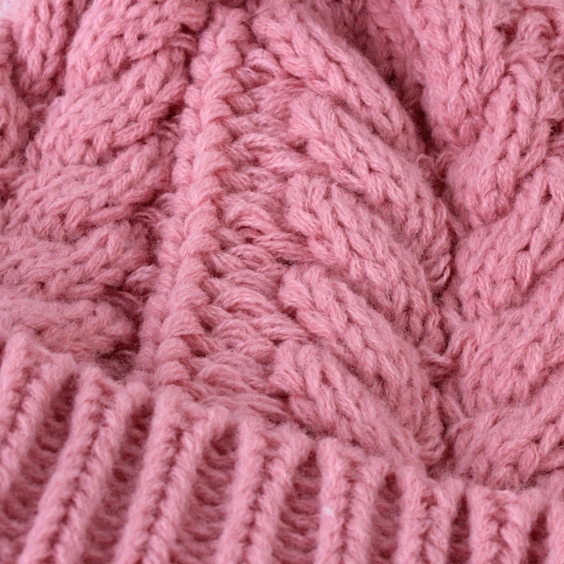 

Winter Newborn Girls Boys Cute Warm Kids Girls Boys Baby Plush Ball Design Hats Knitted Hemming Caps 16*26cm