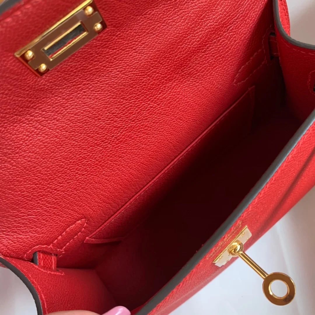 

LUXURY MINI PURSE,19.5cm,BRAND MINI BAG,Red Color,Epsom Leather, Handmade quality, Fast delivery