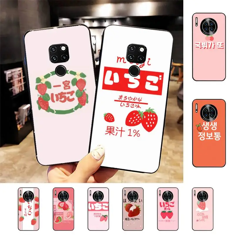 

Cute Strawberry Milk Phone Case For Huawei Nova3I 3E 7se mate 9 20 30 lite 20Pro 10 lite unda case