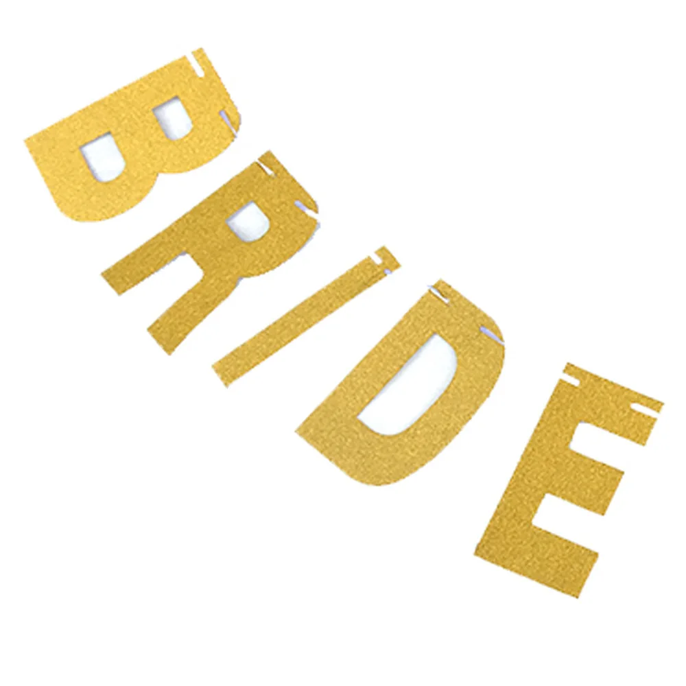 3 м DIY Золотая блестящая бумага флаги буквы Bride To Be баннер Гирлянда Цветочные