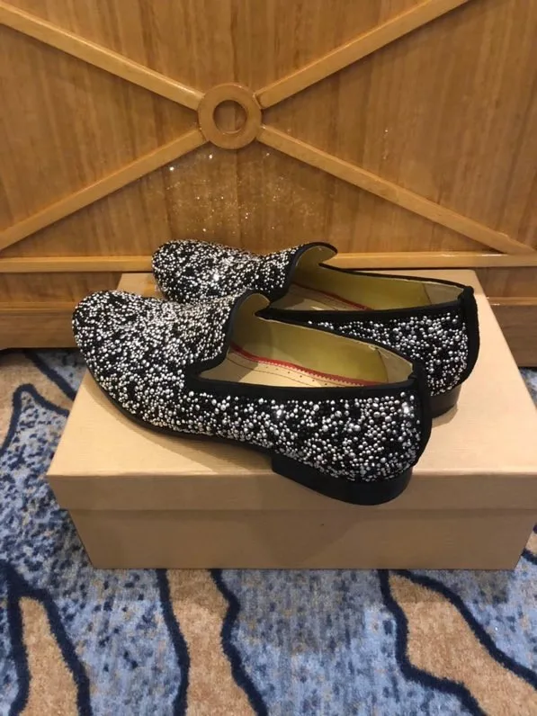 Роскошные Дизайнерские лоферы мужская обувь свадебные вечерние туфли стразы со