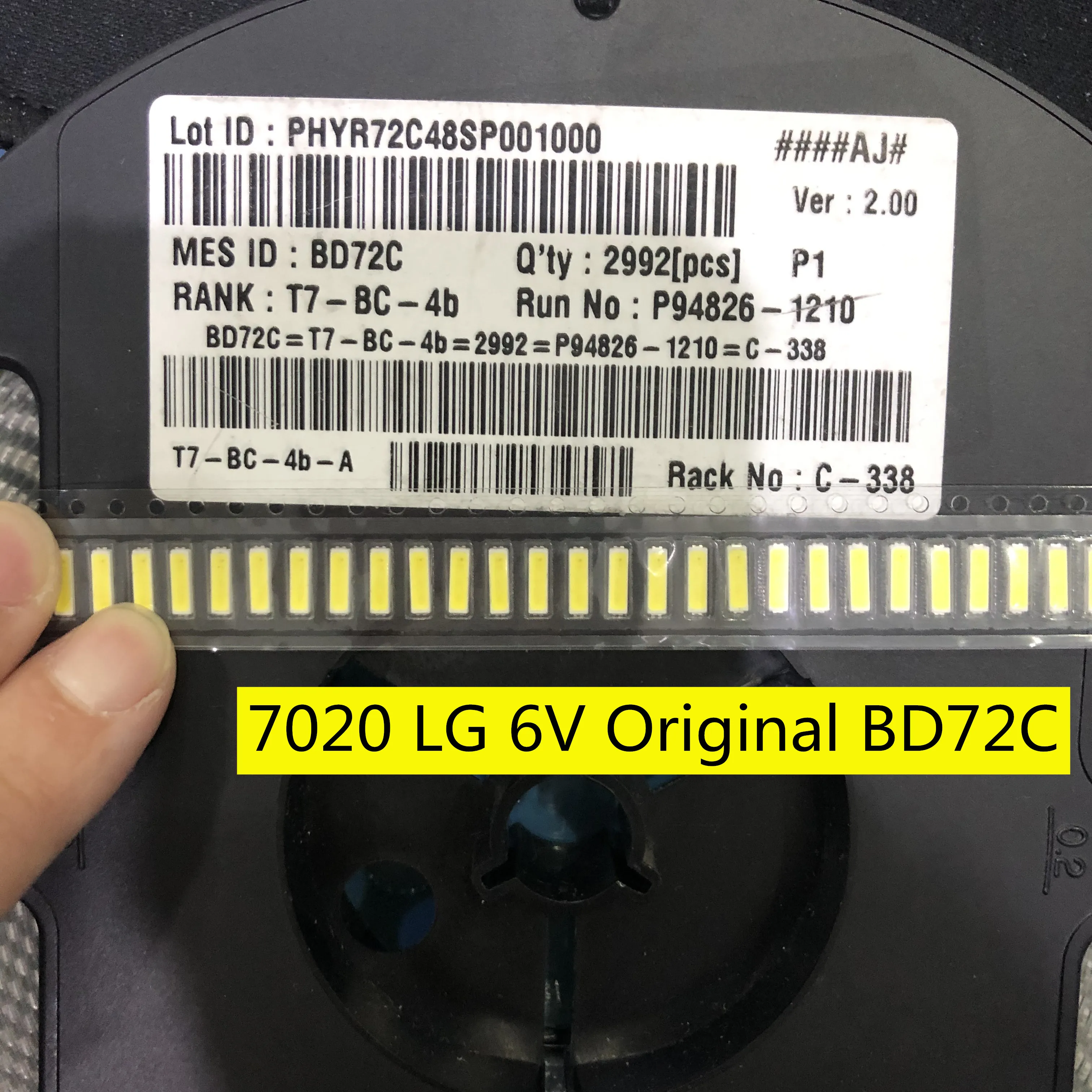 100 шт. для LG LED LCD подсветка ТВ применение светодиодная 1 Вт 6 в 7020 холодный белый