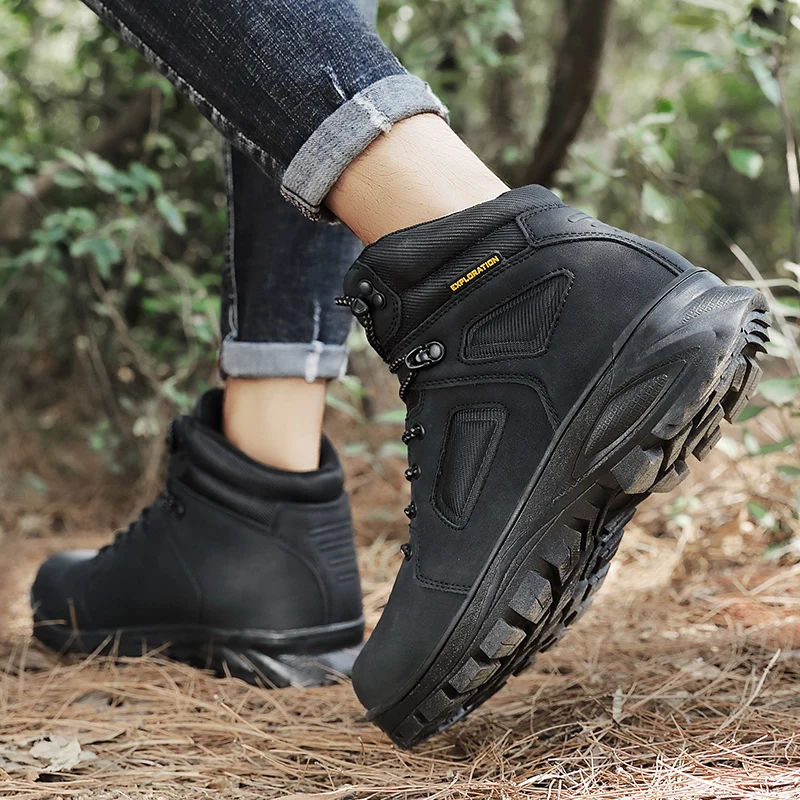 

Men's Casual Leather Shoes Mens Shoes Casual Men Flat Sneakers Black Man 2020 Boots Hot Sale Fashion For Leisure Loafers