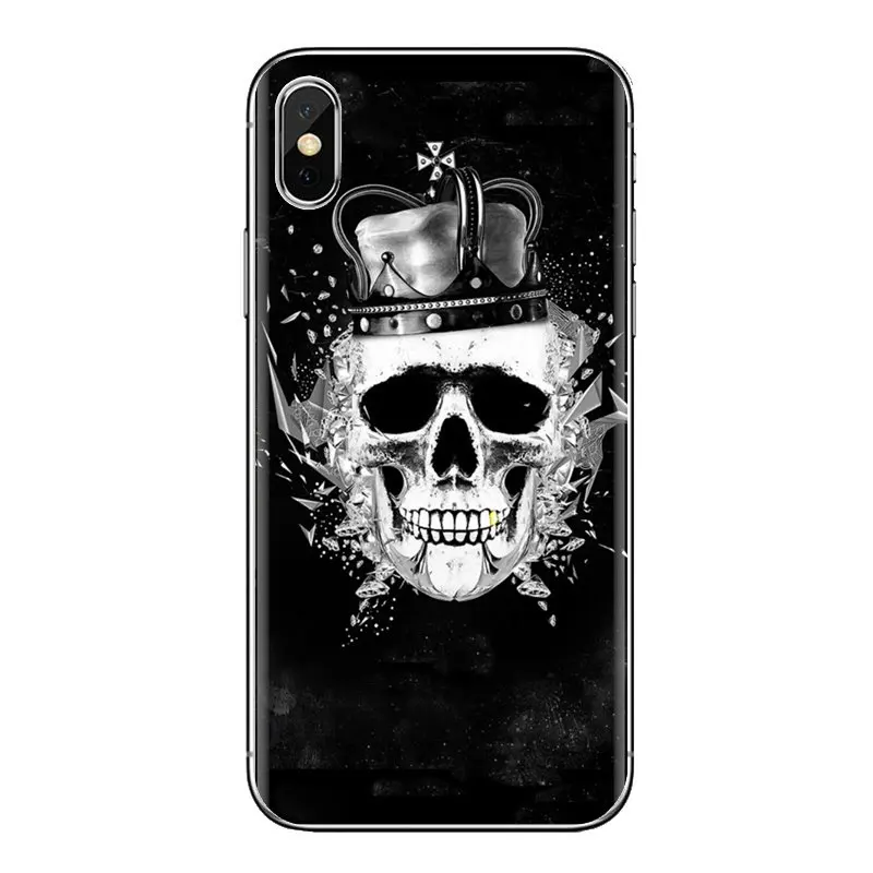 Прозрачный мягкий чехол для iPod Touch Apple iPhone 11 Pro 4 4s 5 5S SE 5C 6 6S 7 8 X XR XS Plus Max skull 3d hd обои |
