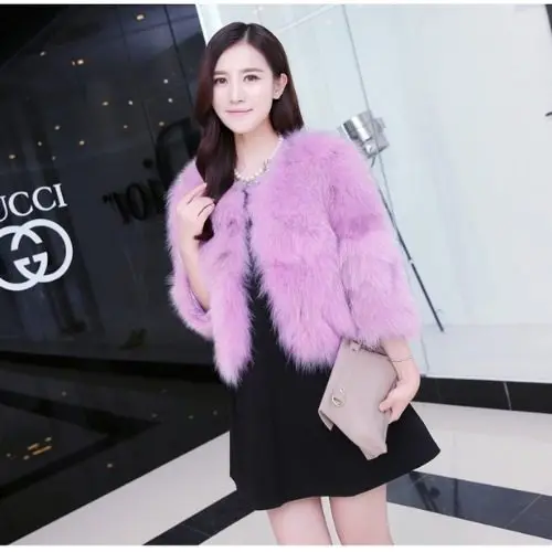 

Winter Women Faux Fox Fur Coat Thick Fluffy Long Sleeve Luxury Fur Short Jacket Mujer Bontjas Warm Furry Shaggy Outerwear 2020