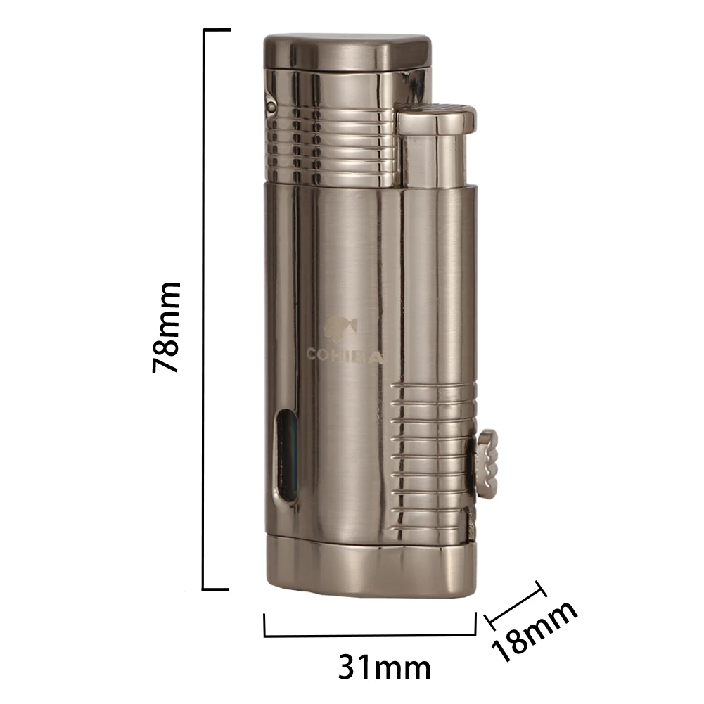 Ветрозащитная 3-струйная Зажигалка COHIBA для сигар карманная портативная зафонарь