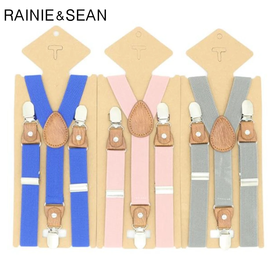 Детские подтяжки RAINIE SEAN розовые для девочки однотонные красные синие в стиле