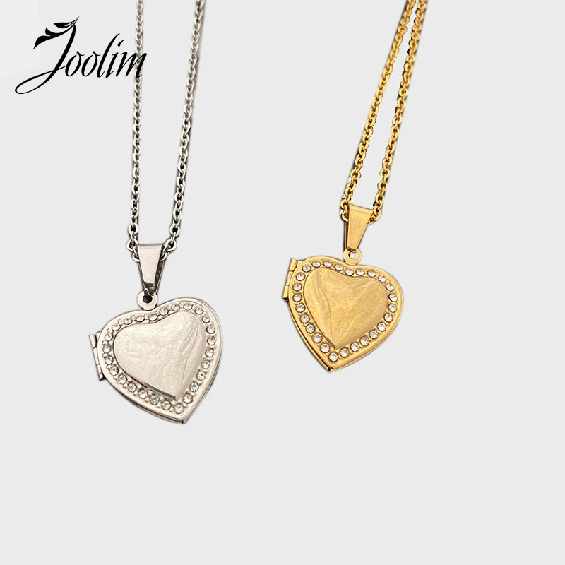 Joolim хрустальное ожерелье с медальоном в форме сердца Трендовое из нержавеющей