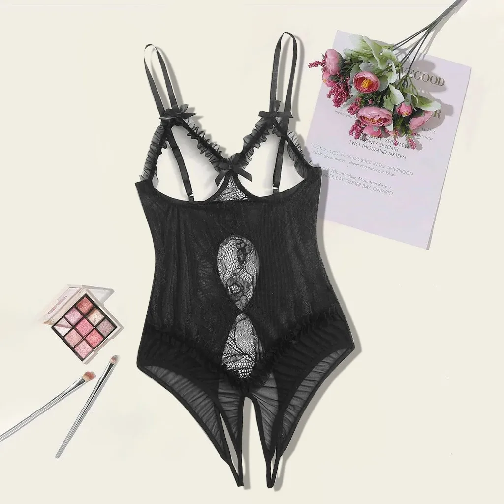 Erotic Underwear Women Sexy Bodysuit Transparent Lace Backless Bust Sleepwear Lingerie For Adult Woman | Тематическая одежда и